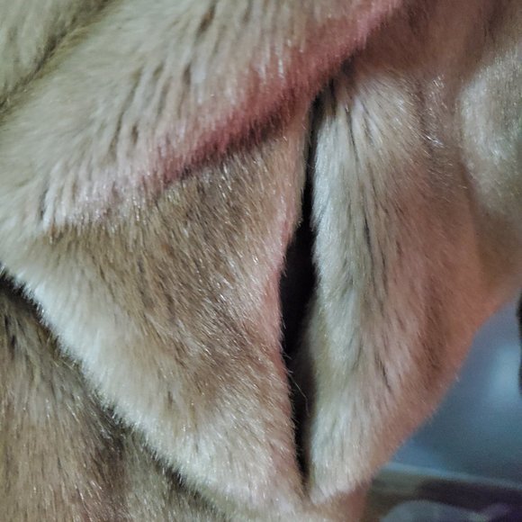 Dubrowsky & Joseph Tissavel France Light Brown Faux Button Up Fur Coat - Picture 6 of 9